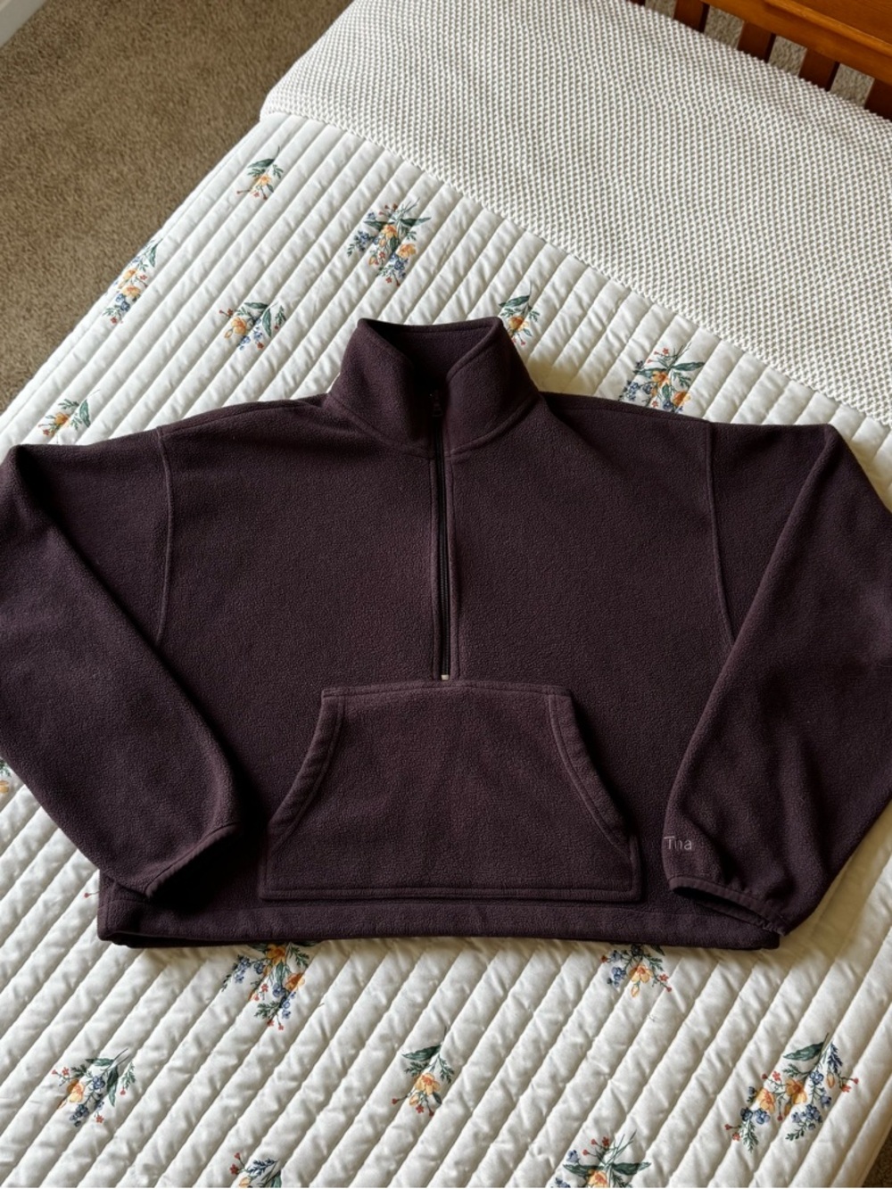 Aritzia Half-Zip Fleece Pullover in Deep Plum